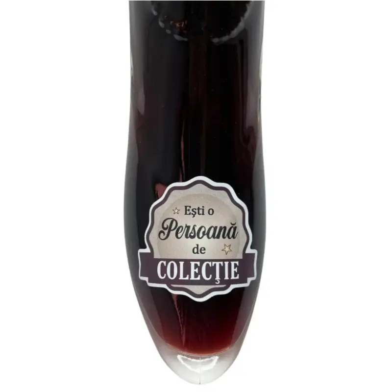 Esti o persoana de colectie, sticla vin in forma de pantof cu mesaj model st24 05